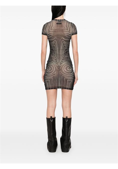 printed spieral short dress wloamn black  JEAN PAUL GAULTIER | 25/34-F-RO392-T587000203